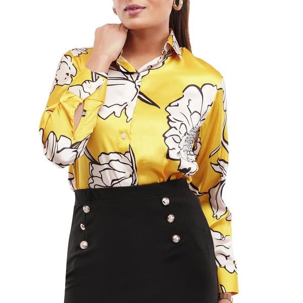 Elegant Yellow Women Shirt