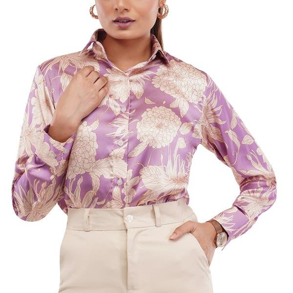Mauve Floral Women Shirt