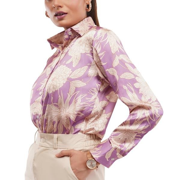 Mauve Floral Women Shirt
