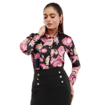 Black Floral Women Shirt